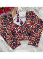 Georgette Silk Red Festival Wear Kashmiri Work Readymade Blouse