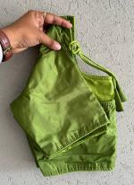 Pattu Silk Light Green Casual Wear Plain Readymade Blouse