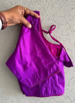 Pattu Silk Magenta Casual Wear Plain Readymade Blouse