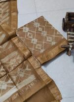 Maheshwari Silk Beige Casual Wear Shibori Work Dress Material