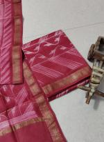 Maheshwari Silk Pink Casual Wear Shibori Work Dress Material