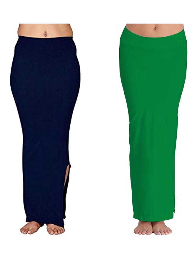 Navy Blue And Green Lycra Casual Wear Plain Combo Shapewear