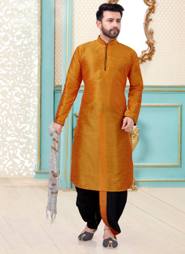 Mango Dupion Silk Festival Wear Fancy Readymade Kurta Pajama