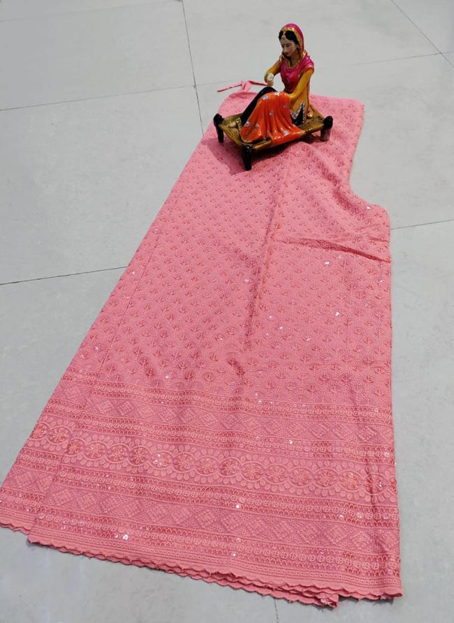 Pink Cotton Wedding Wear Chikan Work Sharara