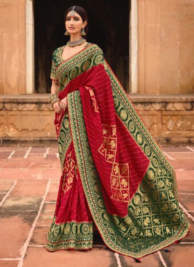Rani Dola Silk Reception Wear Embroidery Work Saree