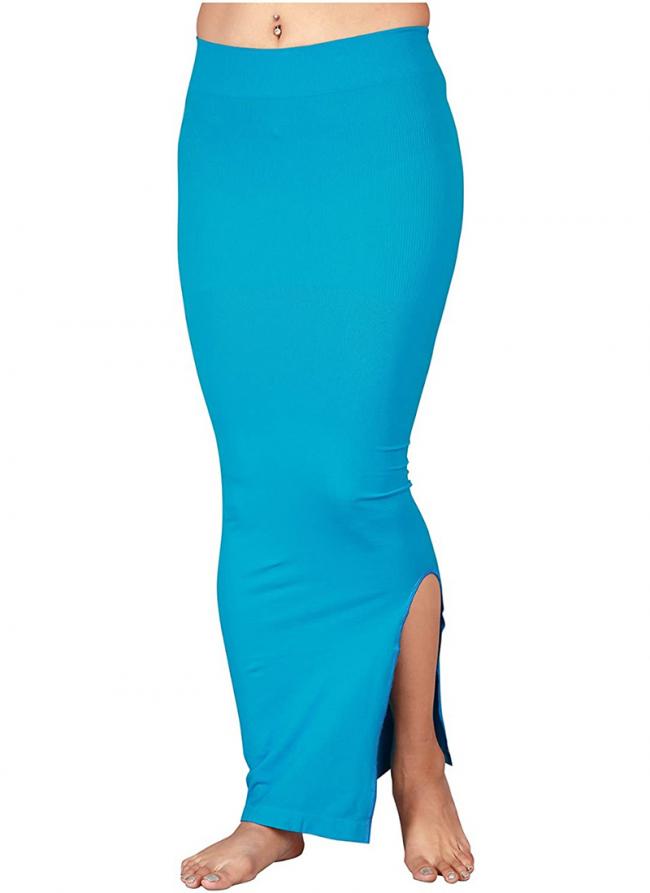 Sky Blue Cotton Daily Wear Plain Shapewear