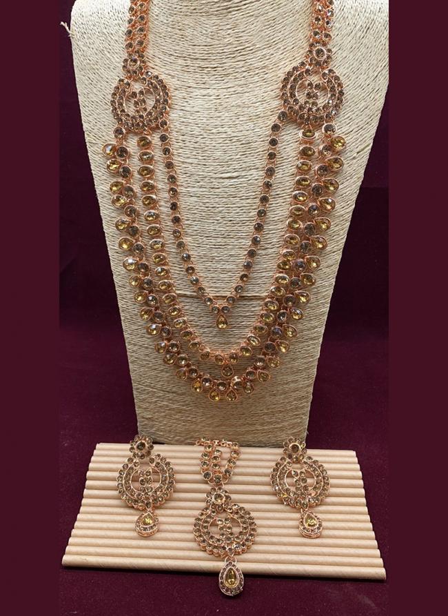 Copper Beautiful Design Long Wedding Necklace Set