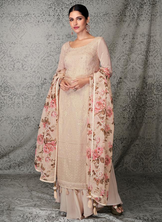 Pink Georgette Party Wear Embroidery Work Salwar Suit