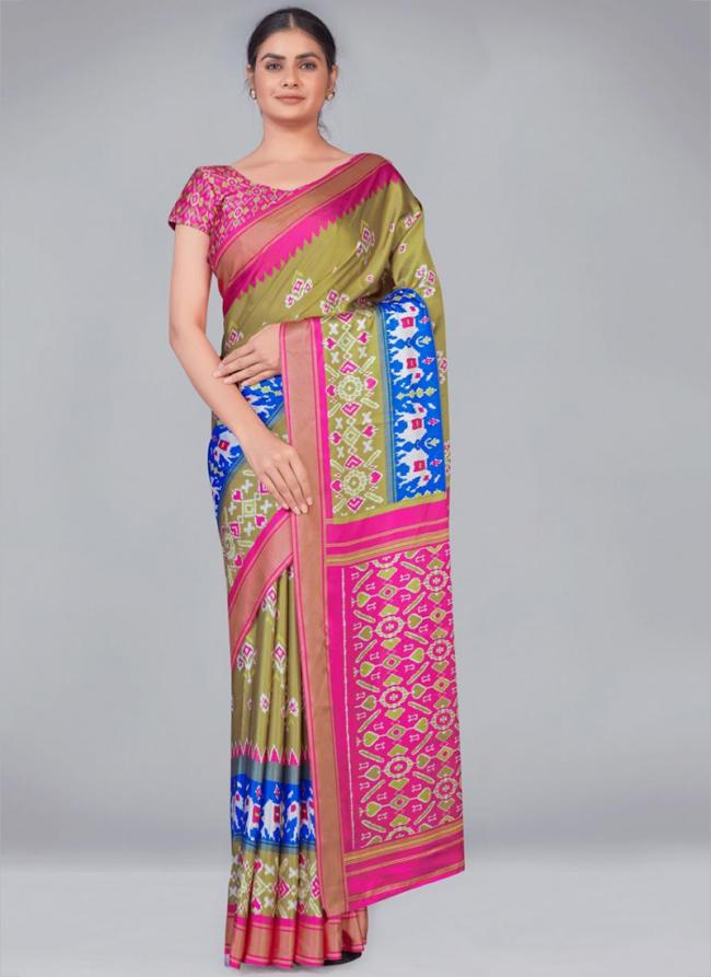 Multi Colour Satin Crepe Festival Wear Weaving Saree