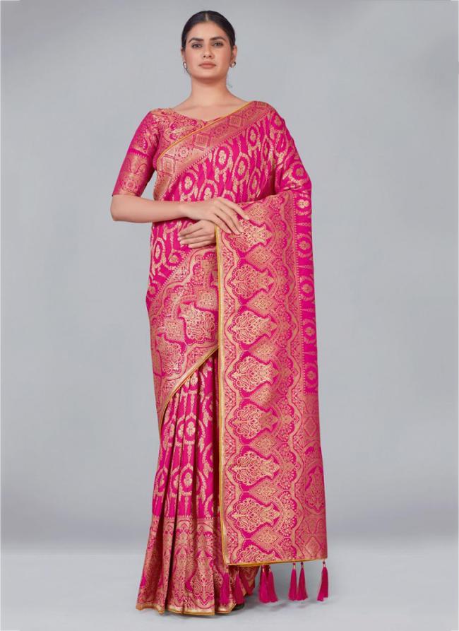 Rani Banarasi Silk Festival Wear Weaving Saree