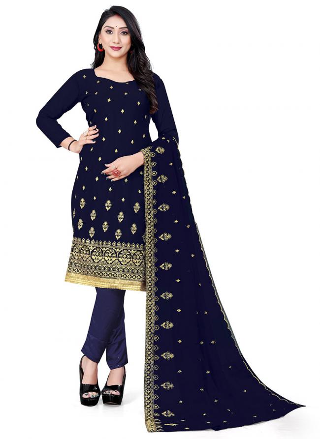 Navyblue Georgette Casual Wear Embroidery Work Salwar Suit