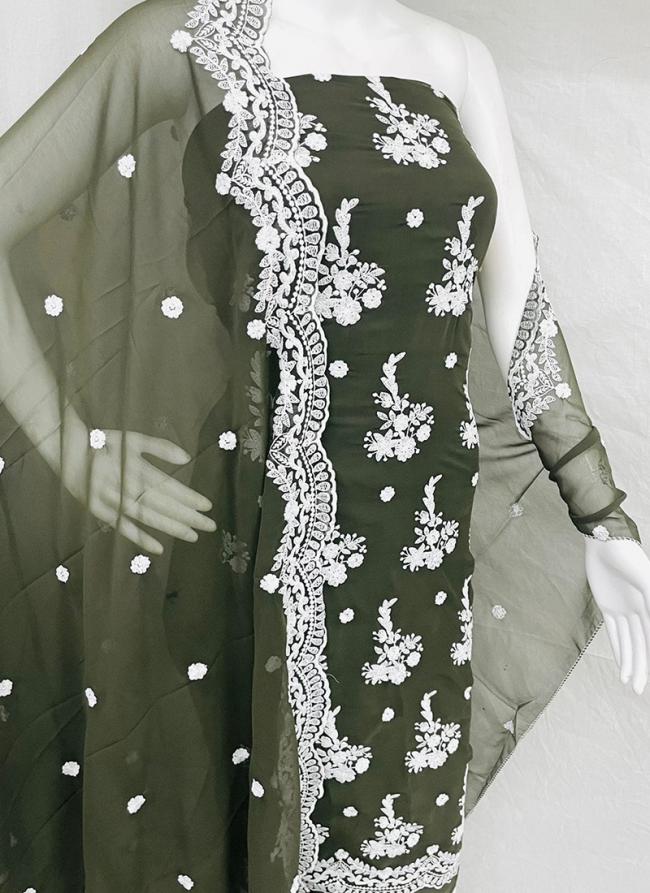 Mahendi Georgette Casual Wear Lace Work Salwar Suit
