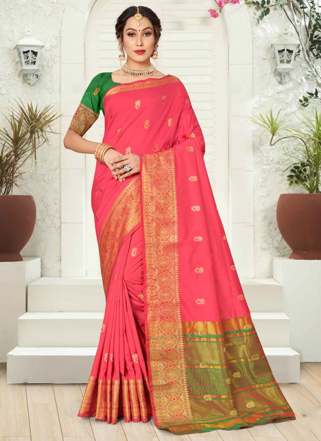 Pink Silk Traditional Wear Weaving Saree