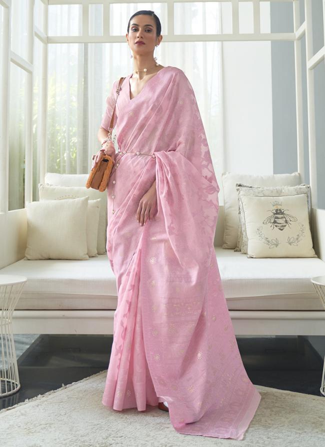 Pink Modal Festival Wear Weaving Saree