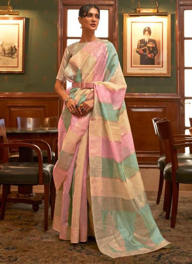 Multi Color Heavy Organza Festival Wear Sequins Work Saree