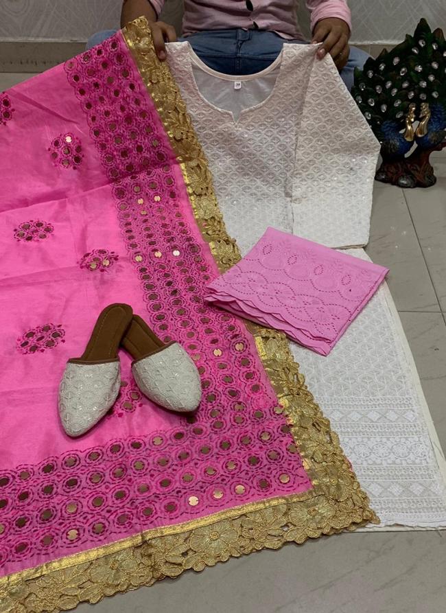 Light Pink Cambric Cotton Festival Wear Embroidery Work Readymade Salwar Suit