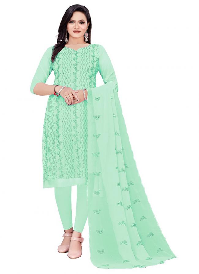 Seagreen Georgette Casual Wear Heavy thread embrodiery Salwar Suit