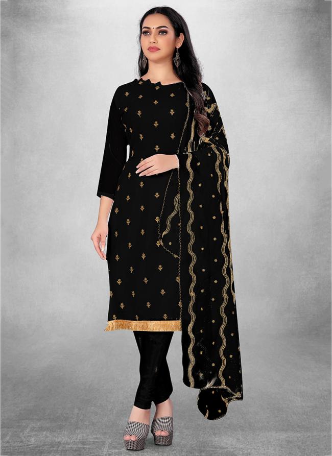Black Georgette Casual Wear Heavy thread embrodiery Salwar Suit