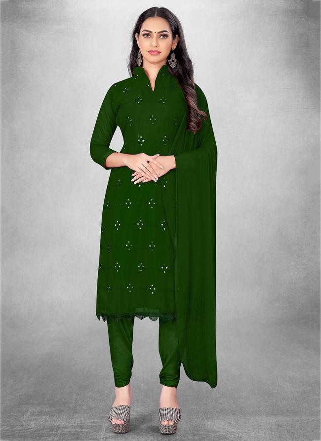 Green Georgette Casual Wear Heavy thread embrodiery Salwar Suit