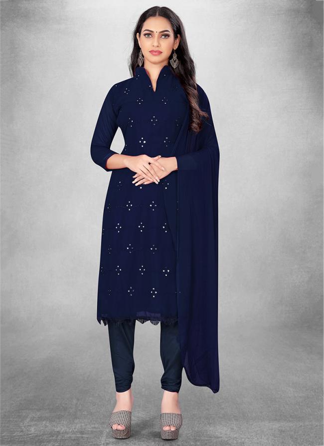 Nblue Georgette Casual Wear Heavy thread embrodiery Salwar Suit