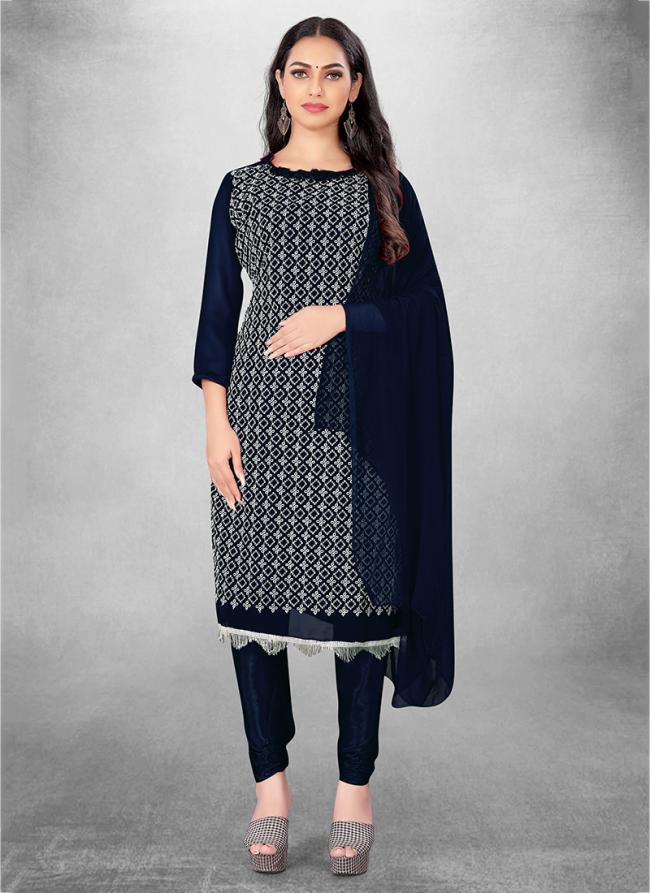 Nblue Georgette Casual Wear Heavy thread embrodiery Salwar Suit