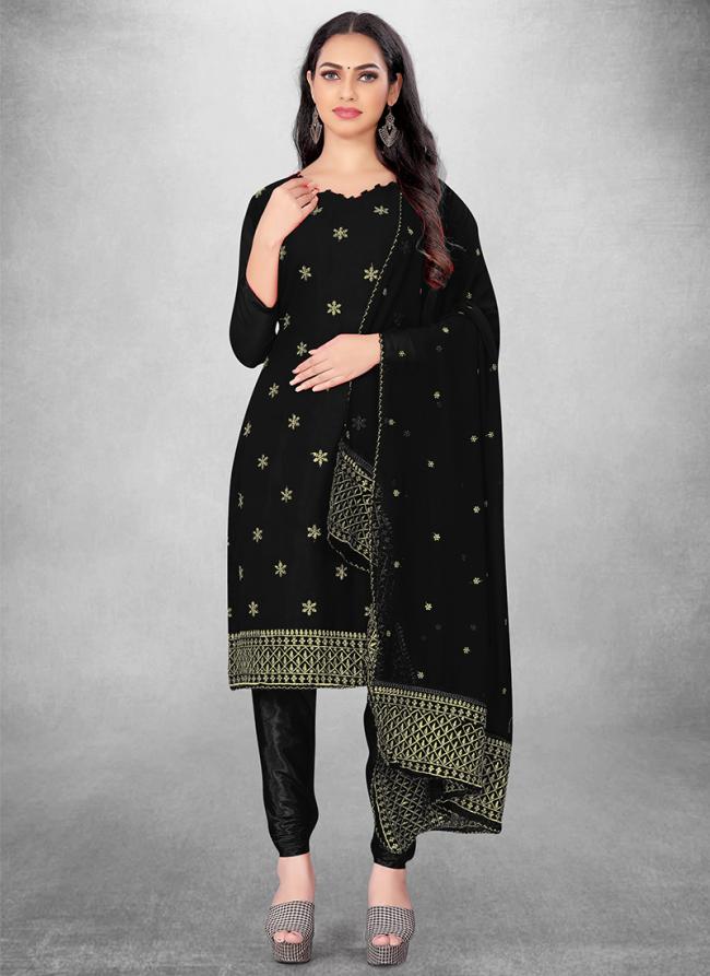 Black Georgette Casual Wear Heavy zari thread embrodiery Salwar Suit