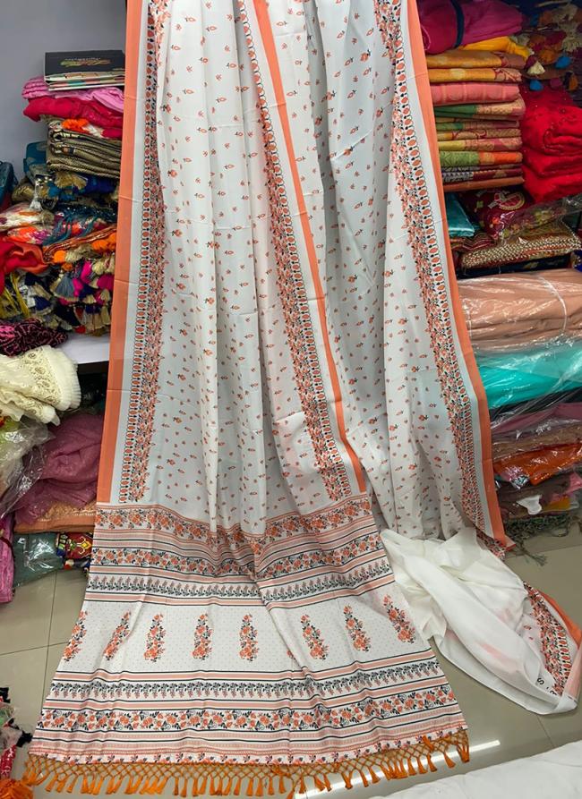 Off White Art Silk Casual Wear Digital Printed Saree