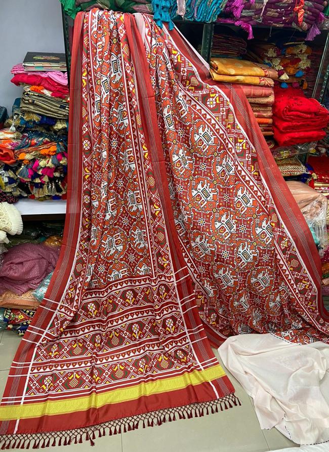 Red Art Silk Casual Wear Digital Printed Saree