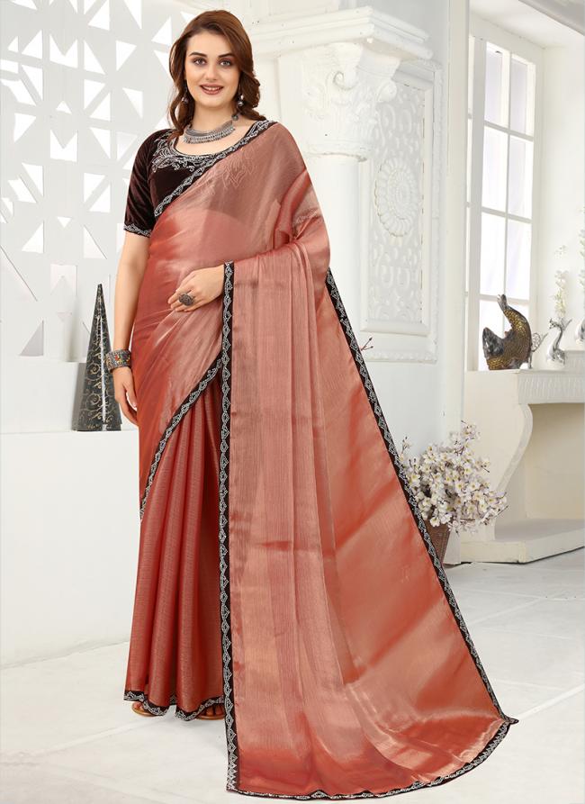 Gajri Fancy Diwali Wear Zarkan Border Saree