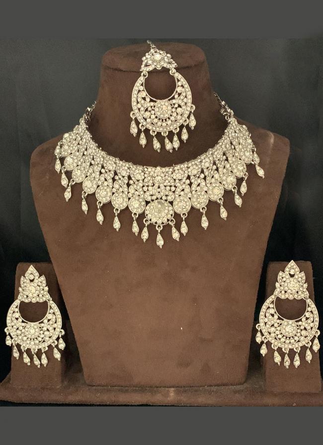 Chandbali Design Fancy Diamond Necklace Set