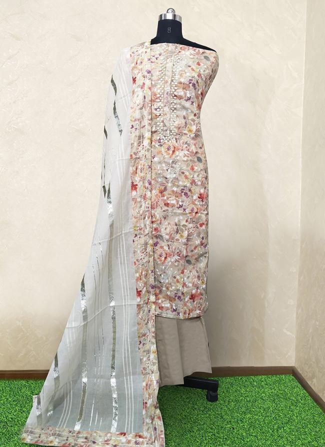 Multi Color Cotton Traditional Wear Embroidery Work Dress Material