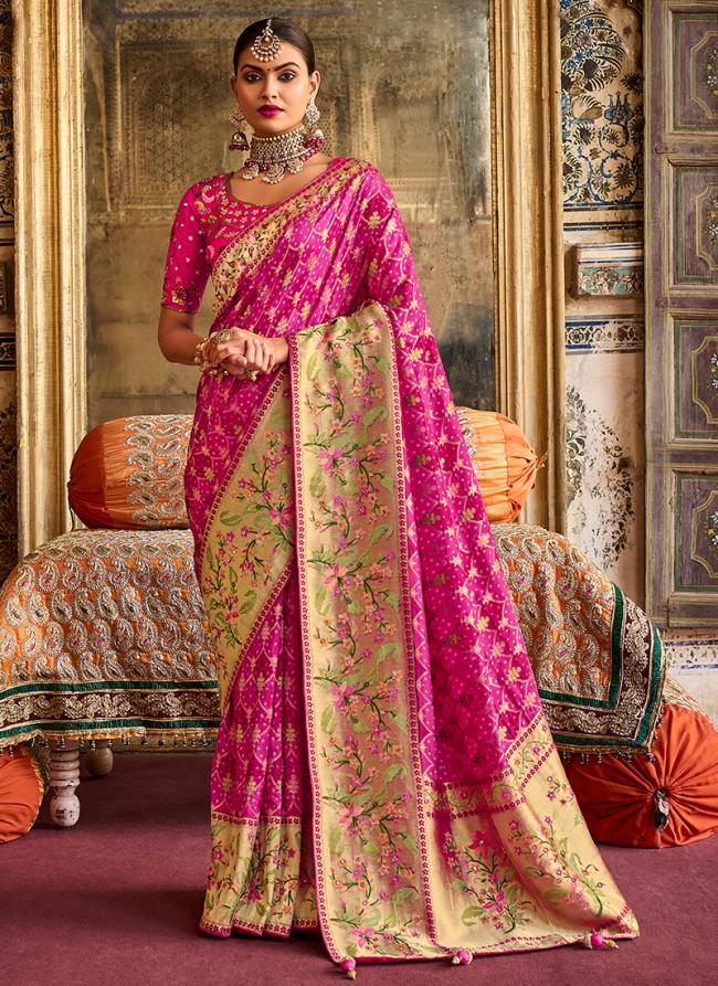 Rani Pure Dola Reception Wear Hand Work Saree