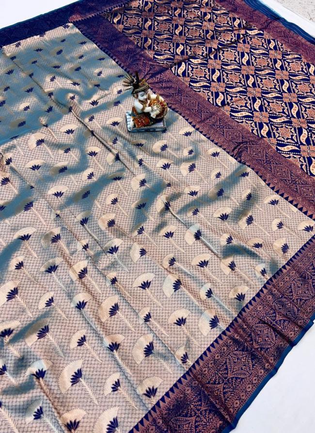 Grey Pure Silk Festival Wear Weaving Saree