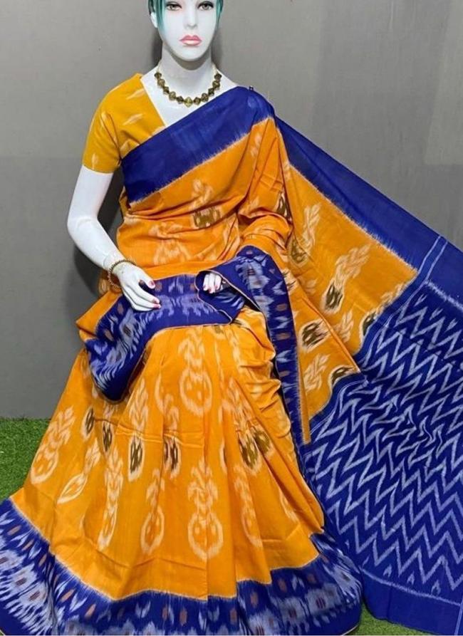 Yellow Linen Daily Wear Digital Printed Saree