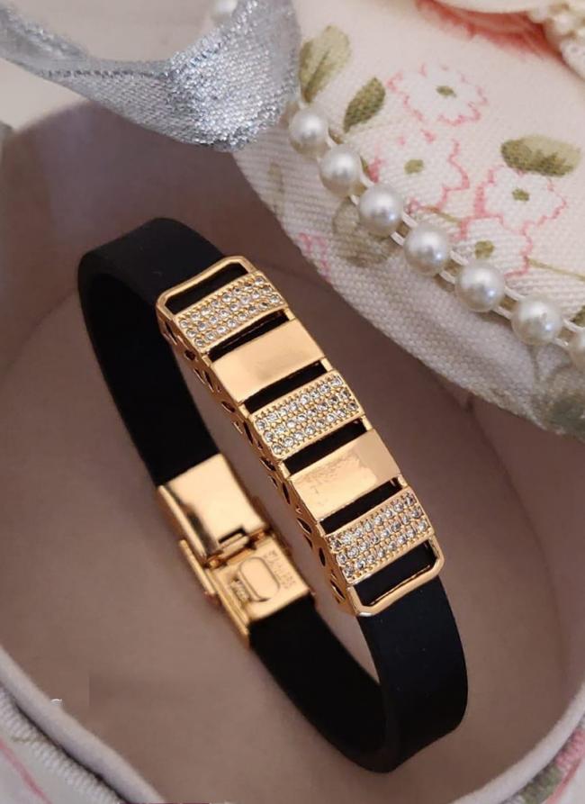 Exclusive Premium Quality Fancy Designer Rose Gold  American Diamond  Gents Bracelet