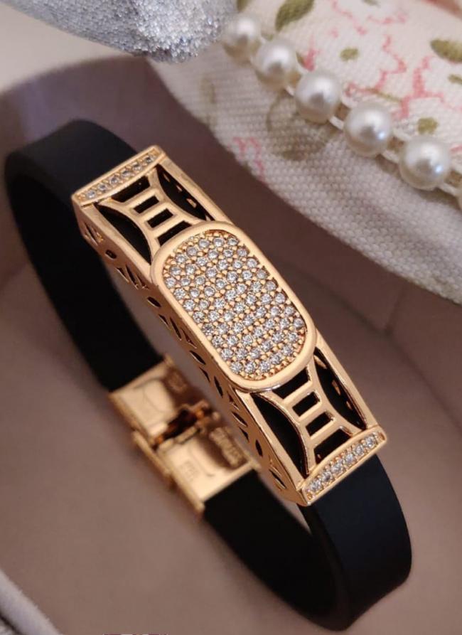New Premium Quality Fancy Designer Rose Gold  American Diamond  Gents Bracelet