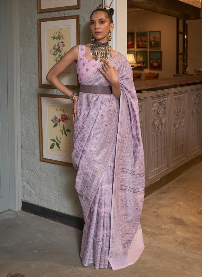 Light Purple Modal Silk Party Wear Weaving Saree