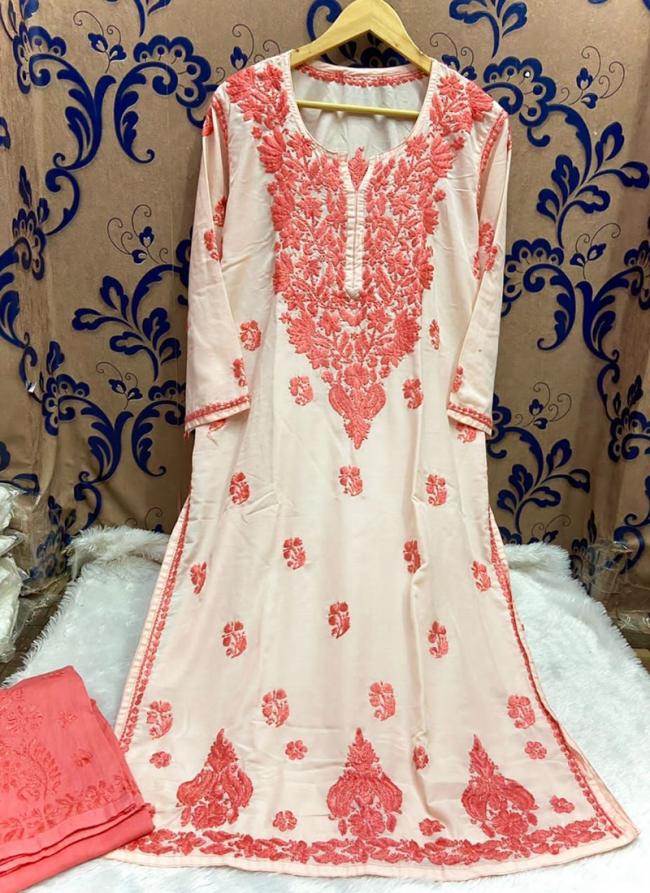 Gajri Cotton Festival Wear Lucknowi Kurti With Pant