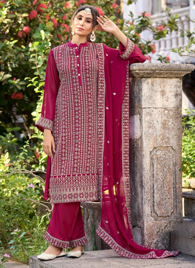 Rani Silk Party Wear Embroidery Work Salwar Suit