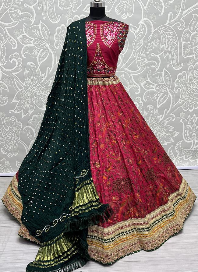 Rani Pure Silk Wedding Wear Embroidery Work Lehenga Choli