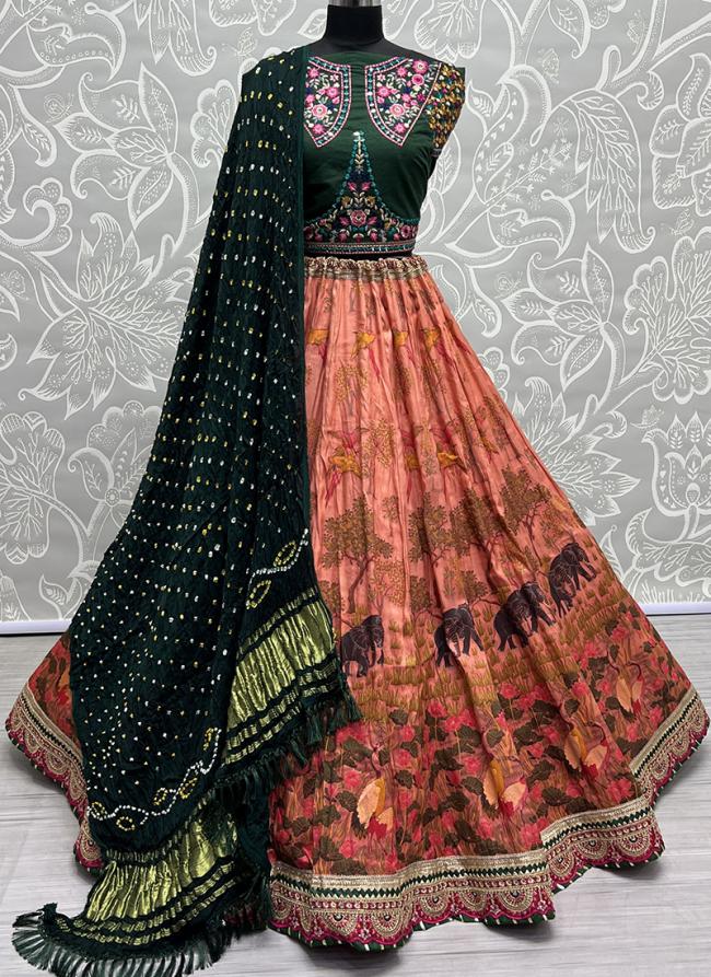 Orange Pure Silk Wedding Wear Embroidery Work Lehenga Choli