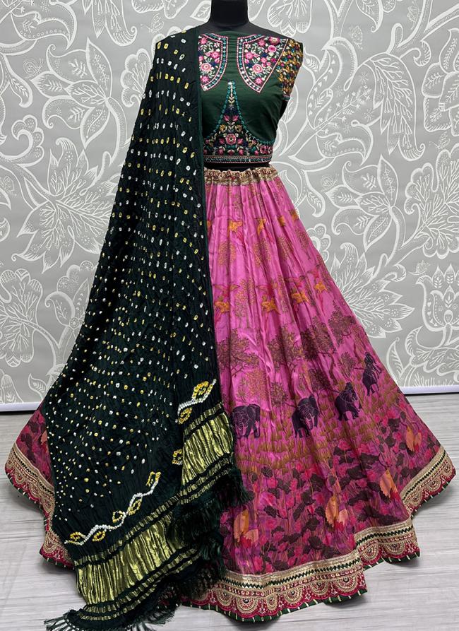 Pink Pure Silk Wedding Wear Embroidery Work Lehenga Choli