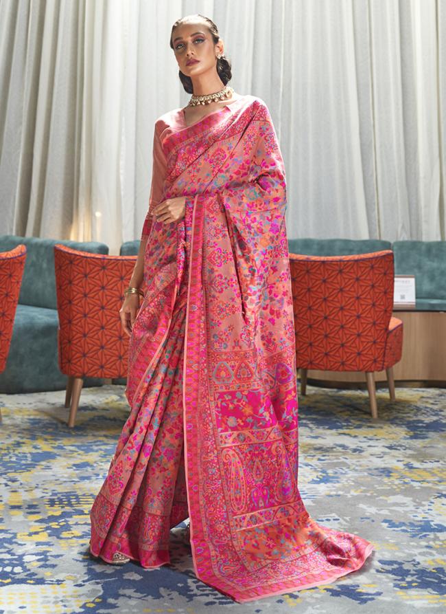 Dark Pink Modal Silk Wedding Wear Weaving Saree