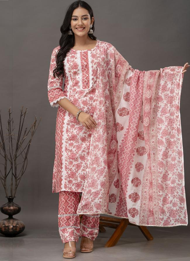 Pink Rayon Cotton Festival Wear Embroidery Work Readymade Salwar Suit