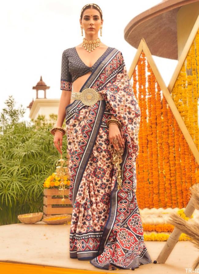 Grey Sigma Silk Party Wear Patola Saree