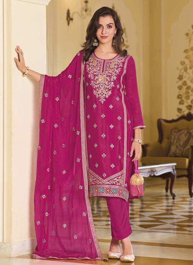 Rani Silk Traditional Wear Embroidery Work Salwar Suit