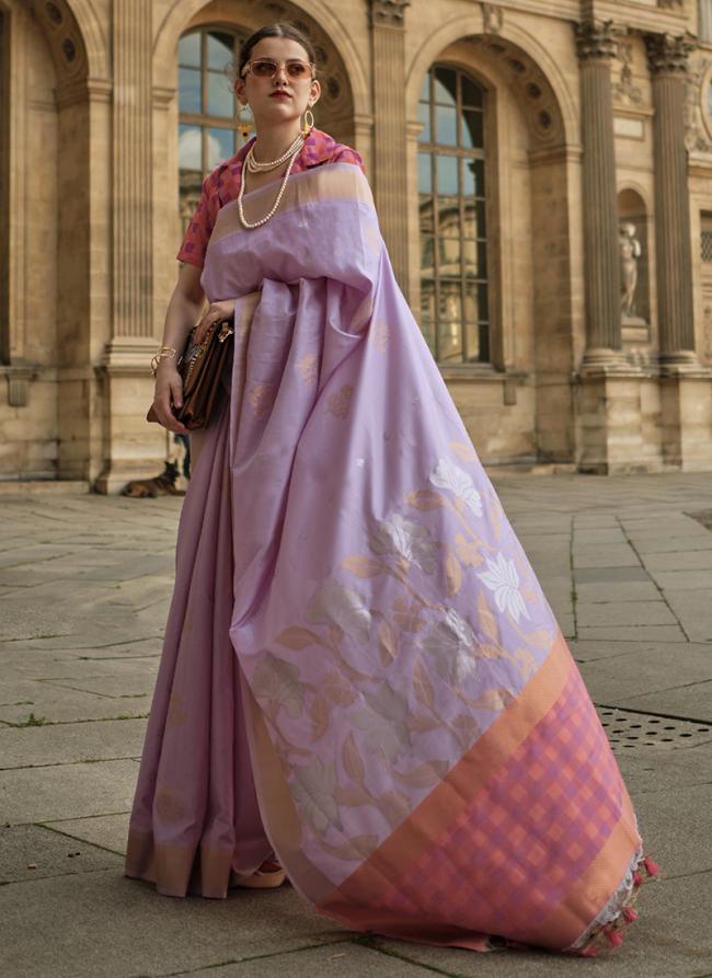 Pink Soft Silk Traditional Wear Weaving Saree