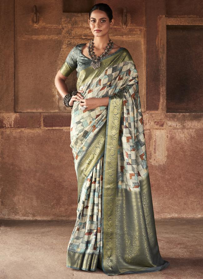 Green Pure Handloom  Traditional Wear Weaving Saree