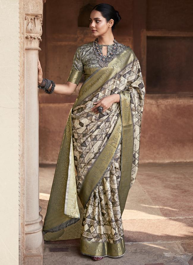 Light Green Pure Handloom  Traditional Wear Weaving Saree