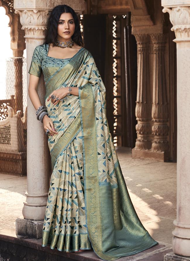 Sky Blue Pure Handloom  Traditional Wear Weaving Saree